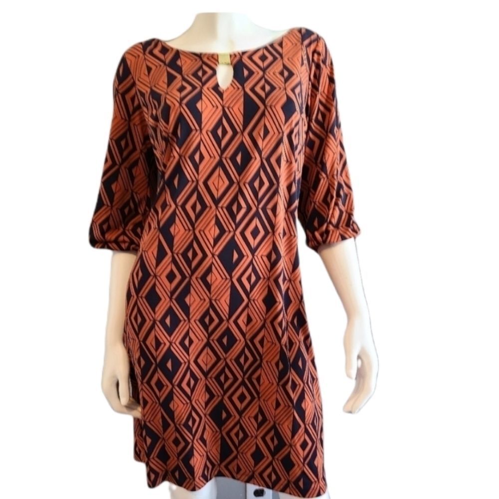 Fen Wright Manson Midi Shift Geometric Dress - image 1